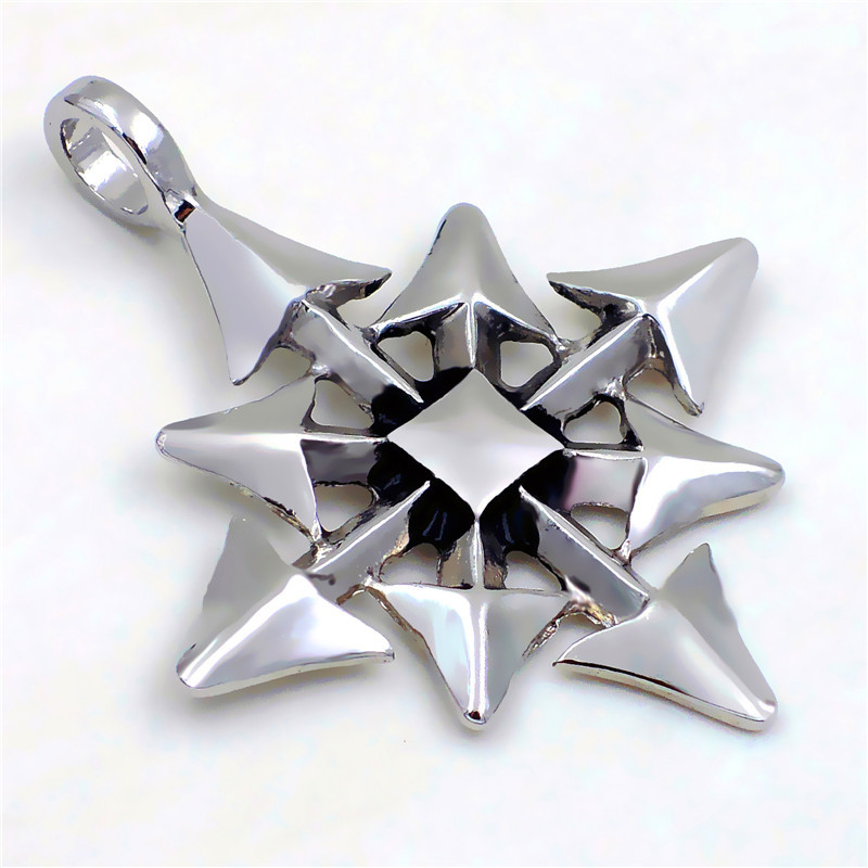 Men Boy Silver Gothic Magic Chaos Star Pewter Pendant With 20 Your Pick