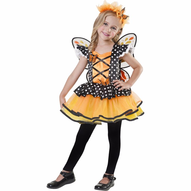3t 4t Girl Butterfly Dress Halloween Costume Orange Black EUC As S L640 2206870757