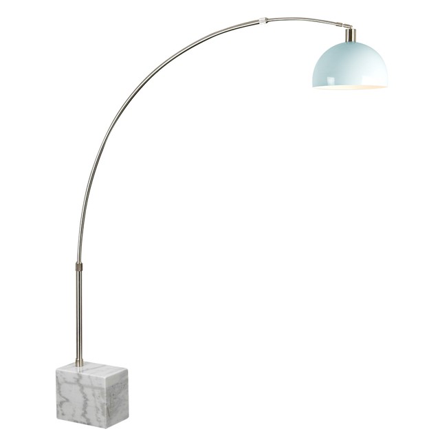 Large Arkos Floor Lamp Designer Style Brushed Chrome Marble Base Picture 7 Of 8