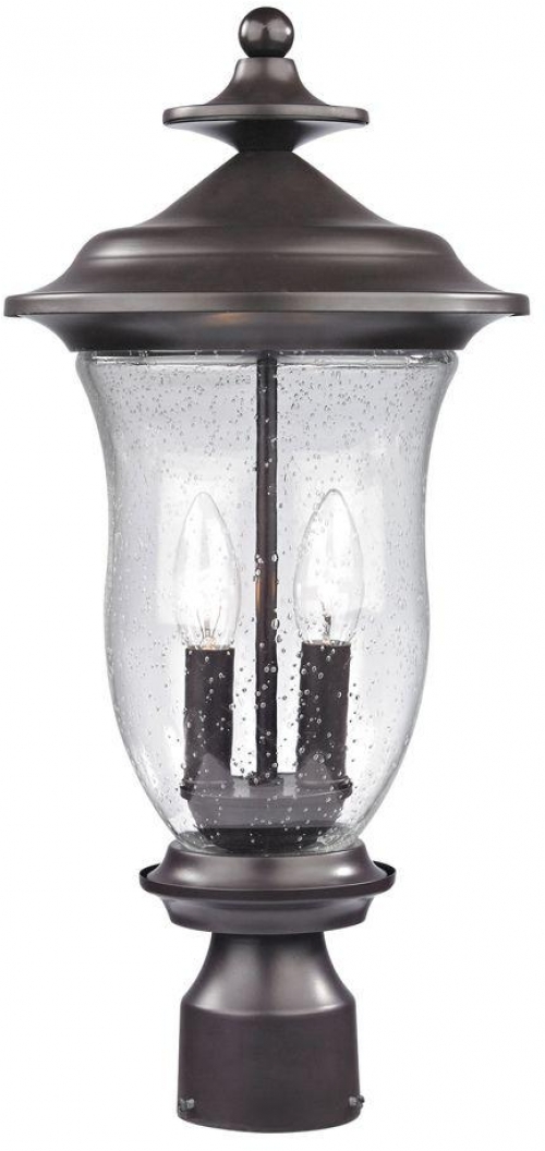 Oil Rubbed Bronze Post Mount Light Head Pole Top Lantern Outdoor Picture 1 Of 2