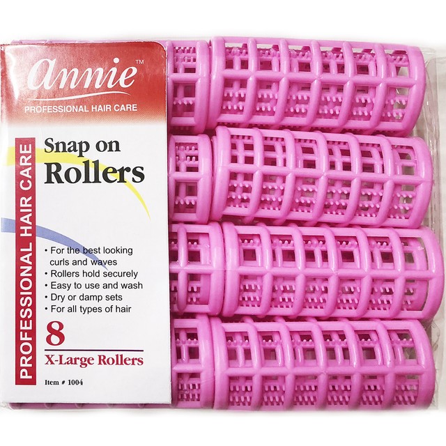 Annie Snap On Rollers 1 8 Pink 8pack Ebay Annie Snap On Rollers 1004 8 Count Pink X Large 1