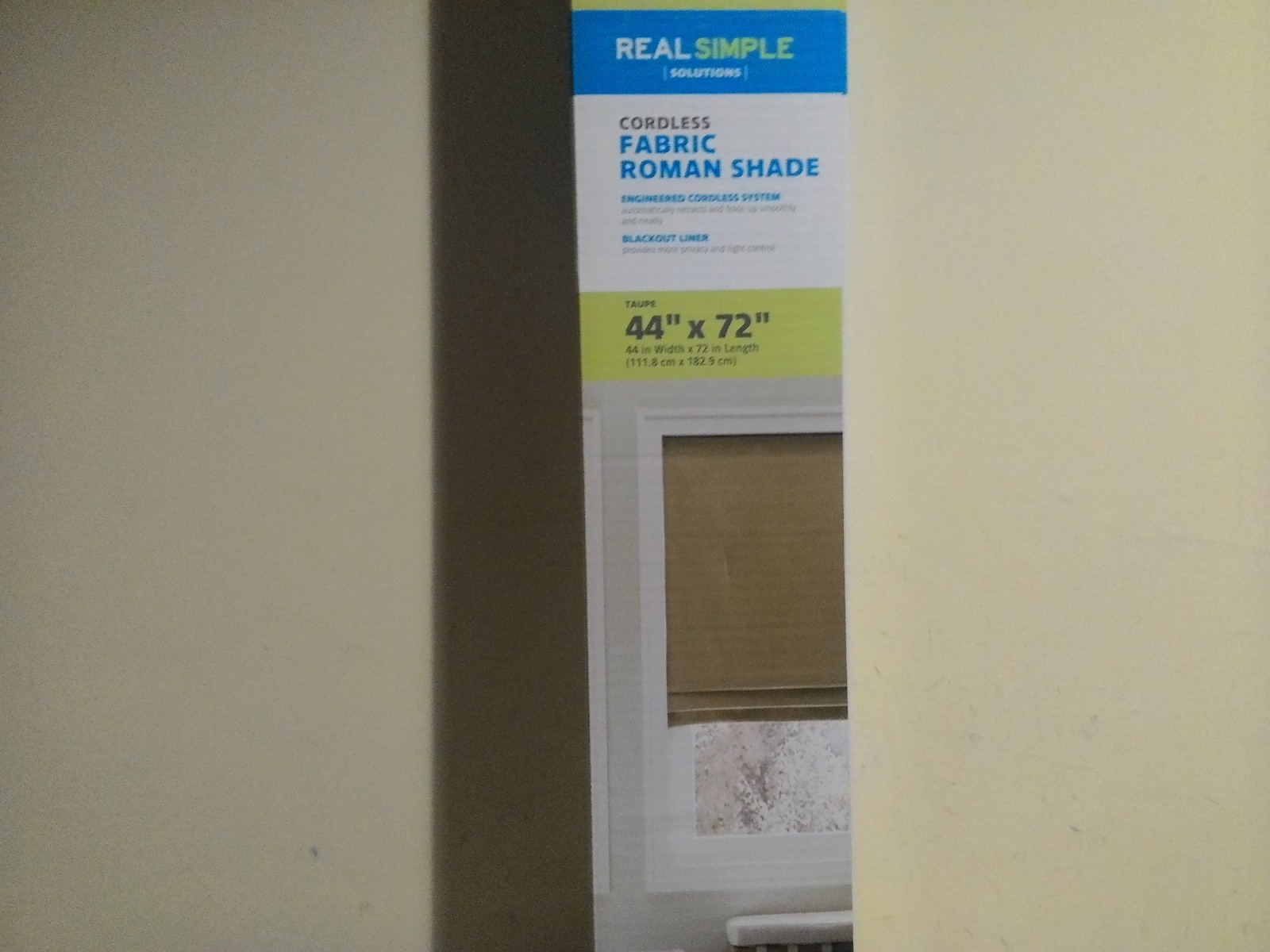 Real Simple Cordless Fabric Roman Shade 44in W X 72in L Taupe Picture 1 Of 5