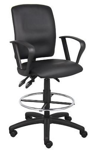 Boss Office S Multi Function Leatherplus Drafting Stool W Boss Office S Multi Function Leatherplus Drafting Stool W Adjule Arms