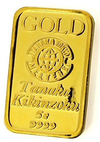 pureGold 999.99 5g GoldBar Japan gold bullion 5gram ingot 24k GINZATANAKA
