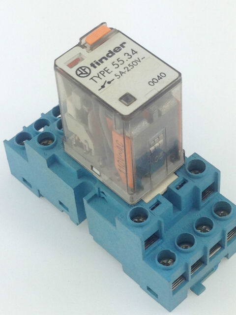 Finder Type 55 34 Relay With Base Coil 110vac 4x Co