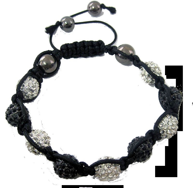 A Quality Alternate Black Silver Metal Bead Faux Diamond Bling Picture 1 Of