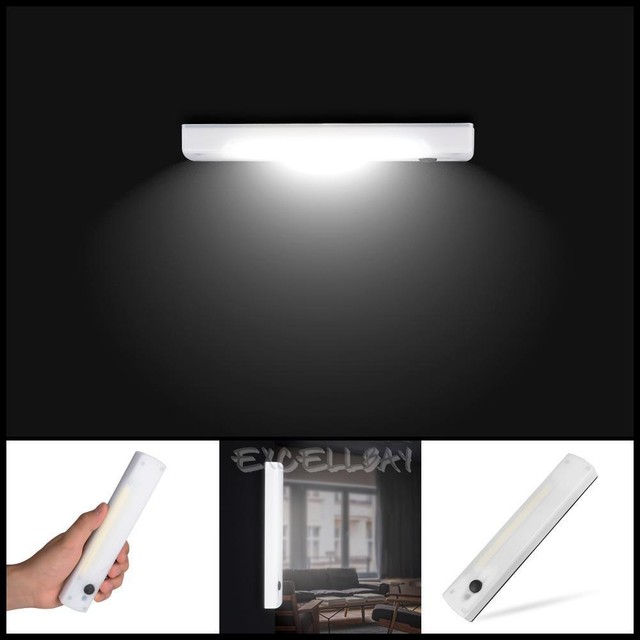 Wireless Cob Led Adhesive Magnetic Indoor Cabinet Closet Light Wireless Motion Sensor Led Night Light Cob Cabinet Closet Wardrobe Step Bar Lamp