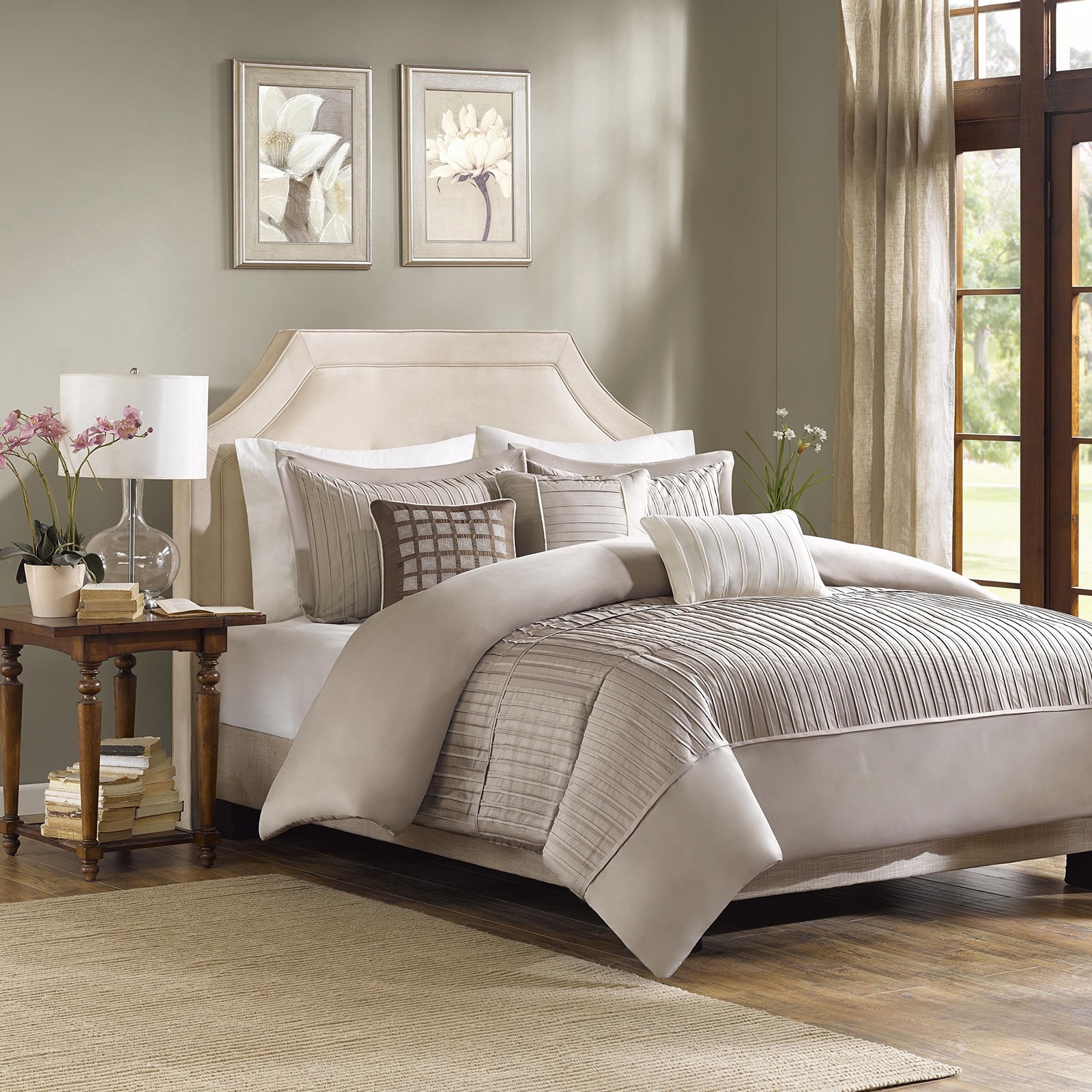 Madison Park Trinity 6 Piece Duvet Cover Set California King Taupe Picture 1 Of 6