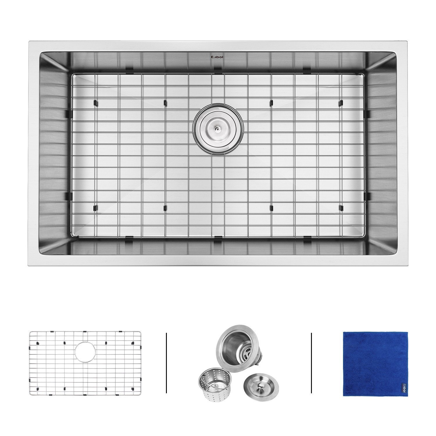 Enbol Sd3018 30 Inch Single Bowl 16 Gauge Undermount Stainless Steel Picture 1 Of 9