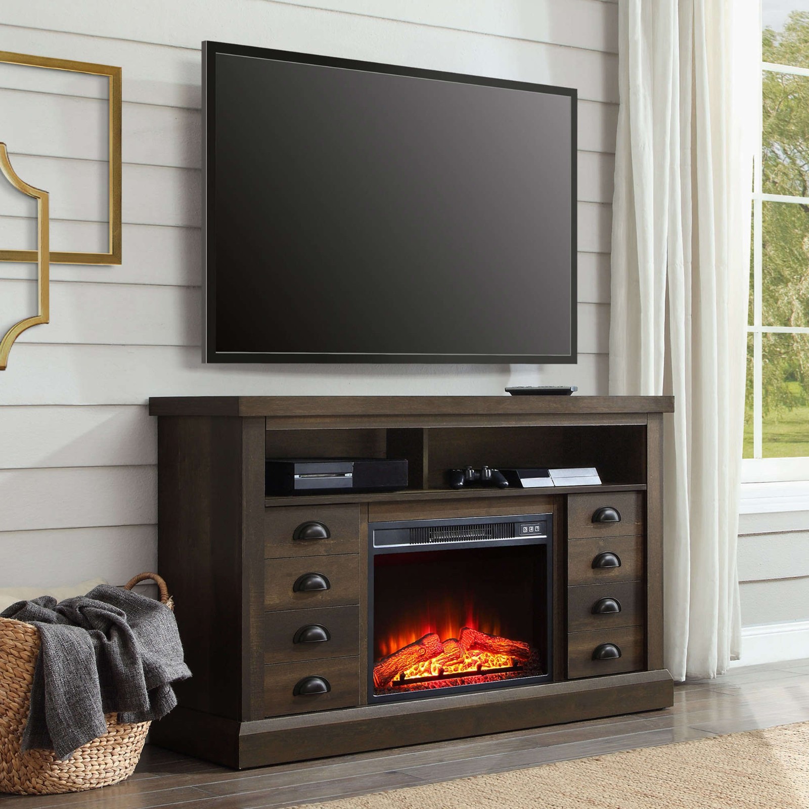 Electric Fireplace Media Console . Modern Electric Fireplace Ebay electric fireplace media console . modern electric fireplace ebay