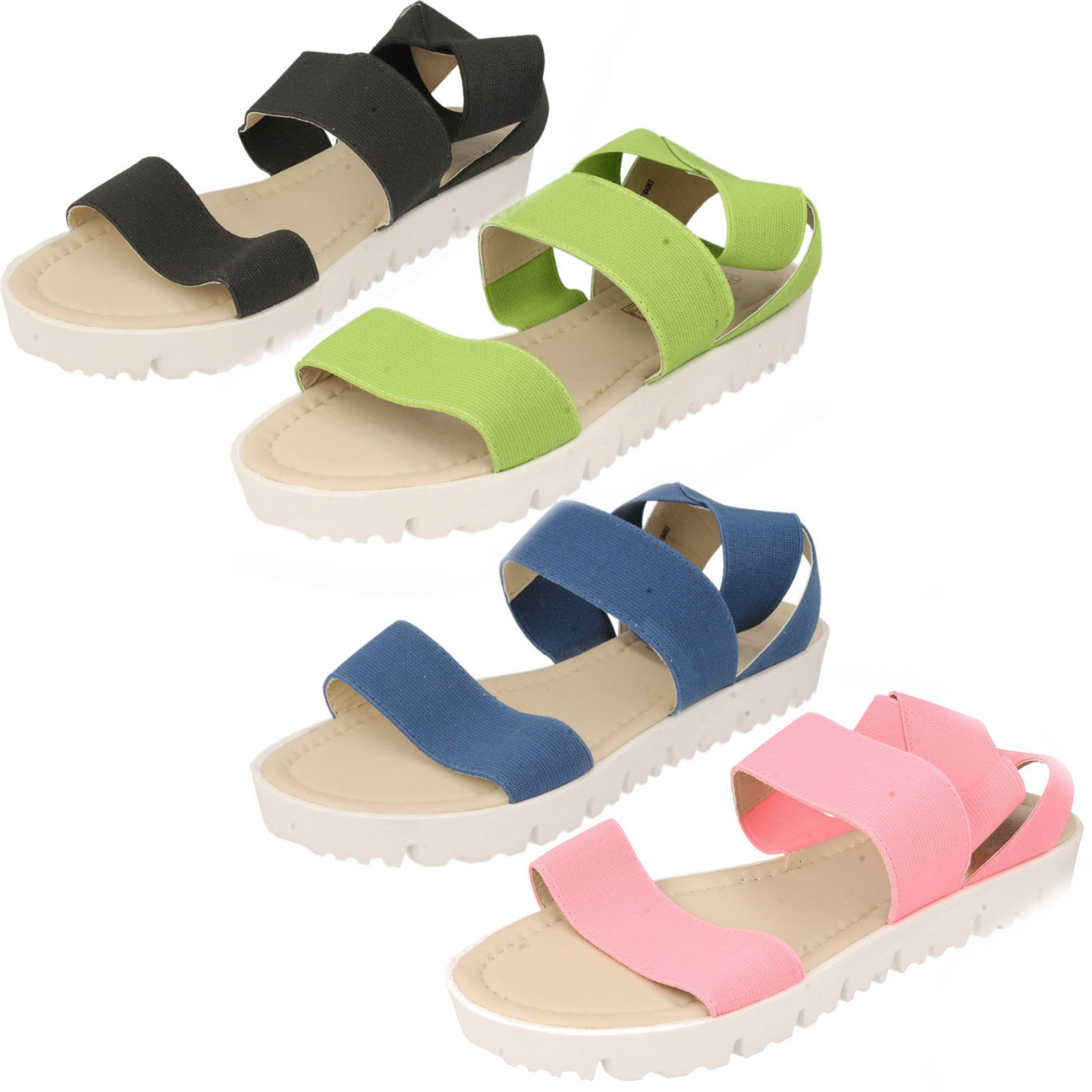 da donna Down To Earth basse sandali nero Rosa Verde Navy Stile f10406 da donna Down To Earth basse sandali nero Rosa Verde Navy Stile f10406