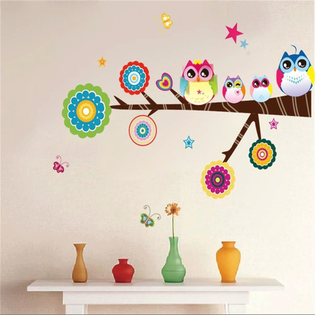 Owl Tree Jungle Wall Stickers Kids Room Decal Home Art Owl Tree Jungle Wall Stickers Kids Room Decal Home Art Vinyl Wallpaper
