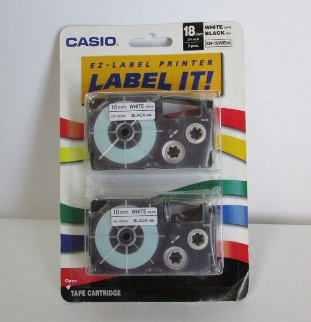 casio xr 18we2s label white black ink 18 mm retail ebay casio xr 18we2s label white black ink 18 mm retail ebay