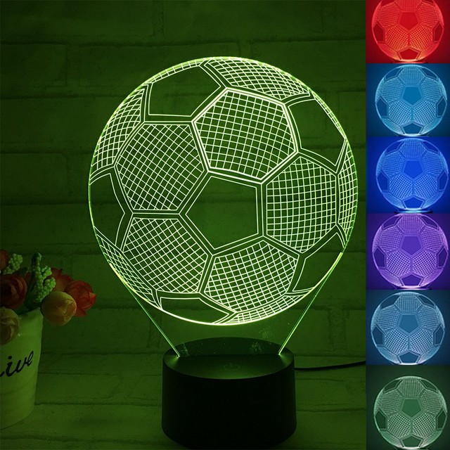Football Model Led Soccer Ball Table Lamp 5w Night Light 7 Color Football Model Led Soccer Ball Table Lamp 5w Night Light 7 Color Touch Switch