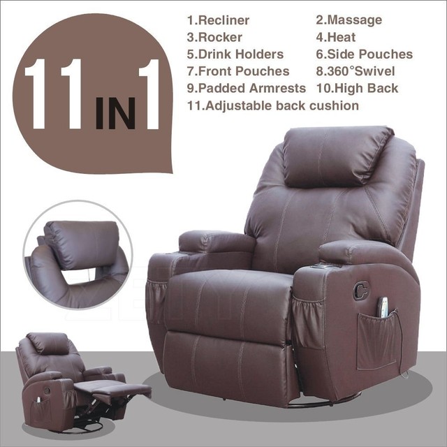 Sofa Chair 11 In 1 Massage Recliner Lounge Swivel Heated With Sofa Chair 11 In 1 Massage Recliner Lounge Swivel Heated With Control