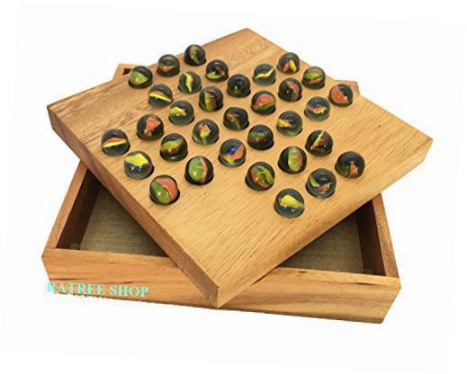 Wooden Game With Marbles Handmade Solitaire Game With Glass Marbles Wooden Puzzles for 34 Wooden Game With Marbles Handmade Solitaire Game With Glass Marbles Wooden Puzzles for 34