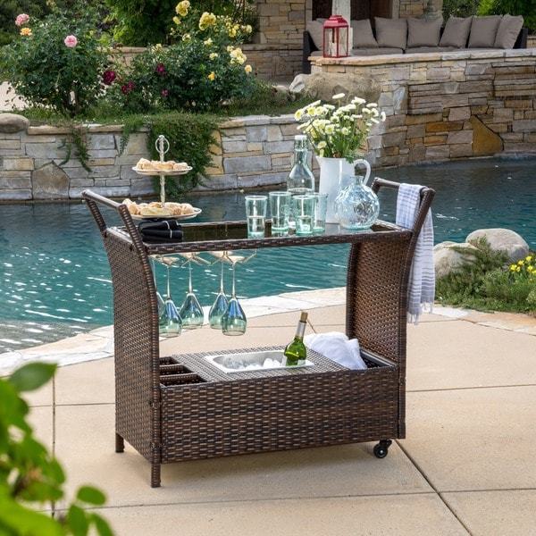 Outdoor Patio Bar Cart Ice Bucket Wicker Aluminum Island Rolling Outdoor Patio Bar Cart Ice Bucket Wicker Aluminum Island Rolling Pool Furniture