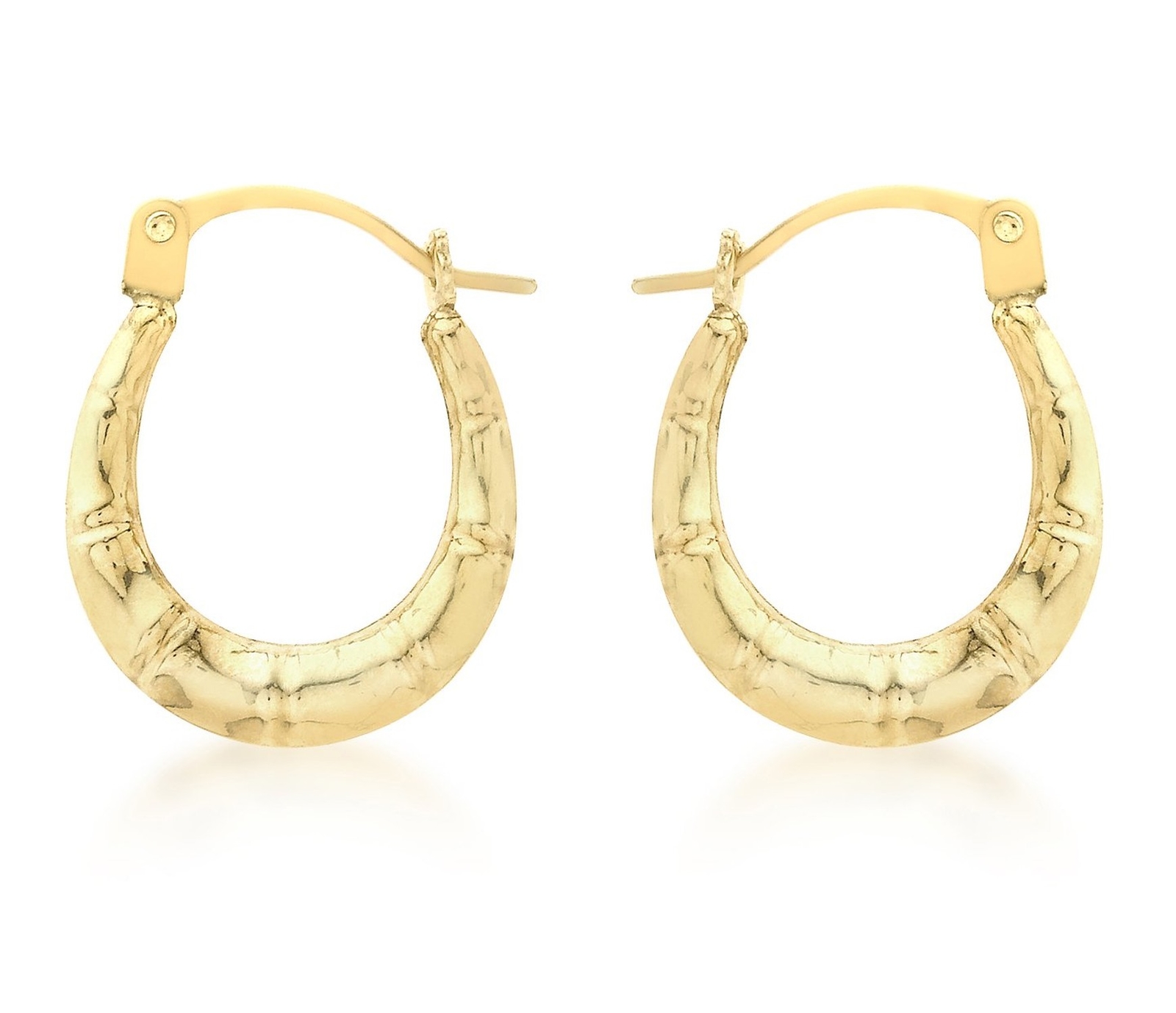 Carissima Gold 9ct Yellow Patterned Creole Earrings Ebay Picture 1 Of 8
