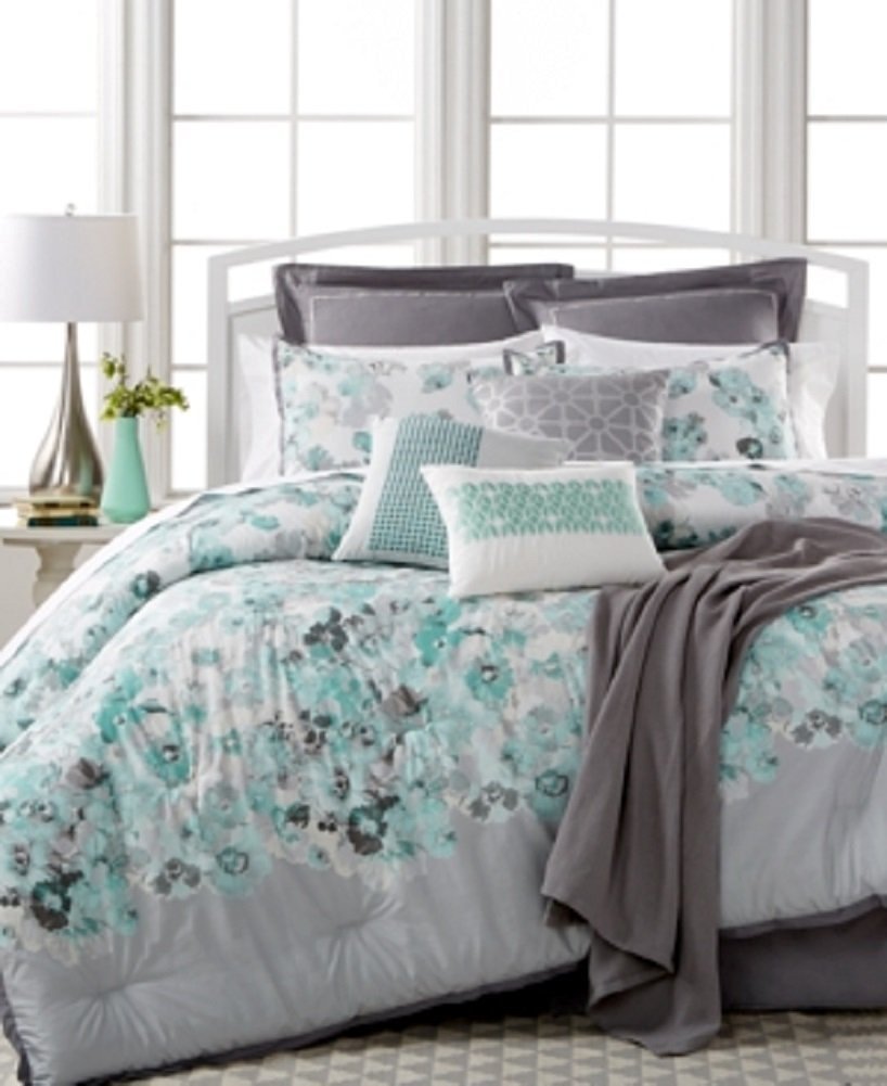 Sunham Cascavel 10 Piece Comforter Set King Bedding Aqua A2072