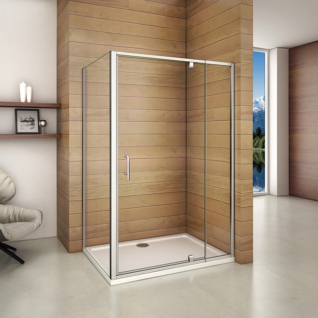 Aica Pivot Hinge Shower Door Enclosure And Tray 6mm Glass Panel Aica Pivot Hinge Shower Door Enclosure And Tray 6mm Glass Panel Flexible Screen