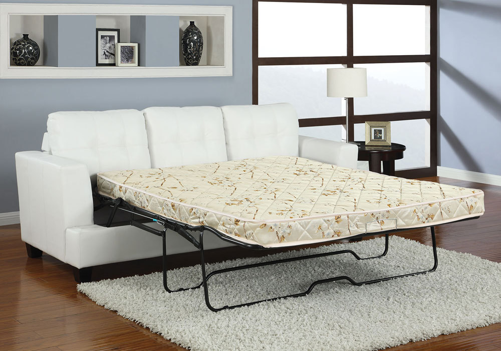 Acme Diamond White Bonded Leather Sleeper Sofa Ebay Picture 1 Of 2