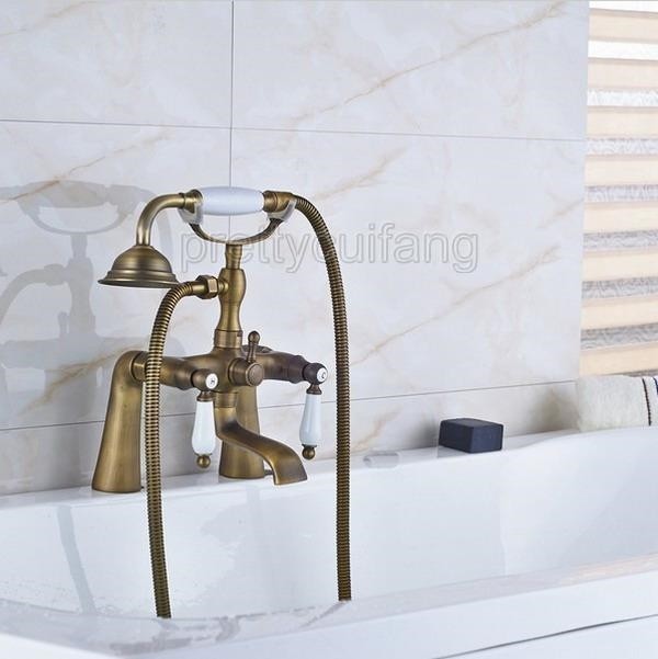 Antique Bronze Wall Mounted Clawfoot Bath Tub Faucet W/ Handheld ... Antique Bronze Wall Mounted Clawfoot Bath Tub Faucet W/ Handheld ...