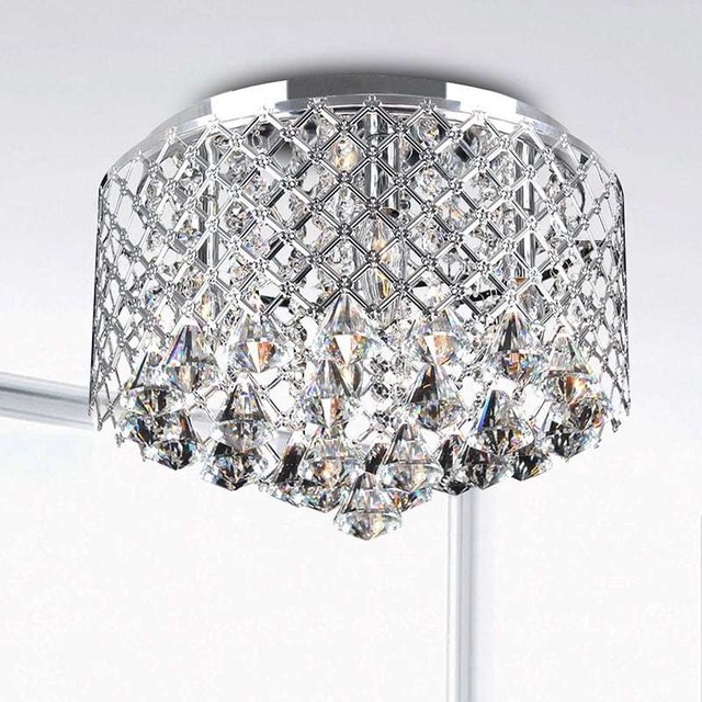 Nerisa Chrome Crystal Flush Mount Chandelier Light Lighting Nerisa Chrome Crystal Flush Mount Chandelier Light Lighting Furniture Ceiling
