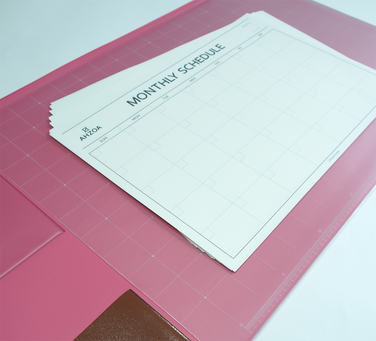 10 Basic Hot Pink Desk Pad 22x13 With Monthly Schedulers 5