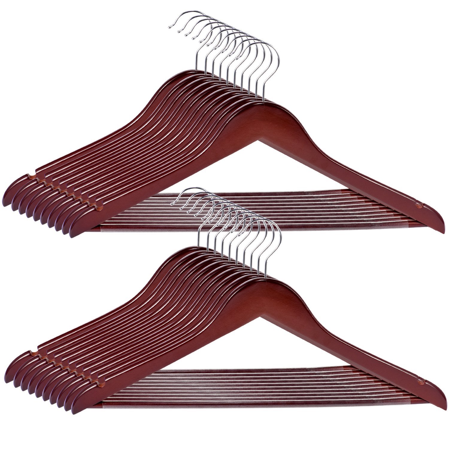 20pack Solid Wooden Hanger Royalhanger Non Slip Wood Suit Hangers Picture 1 Of 9