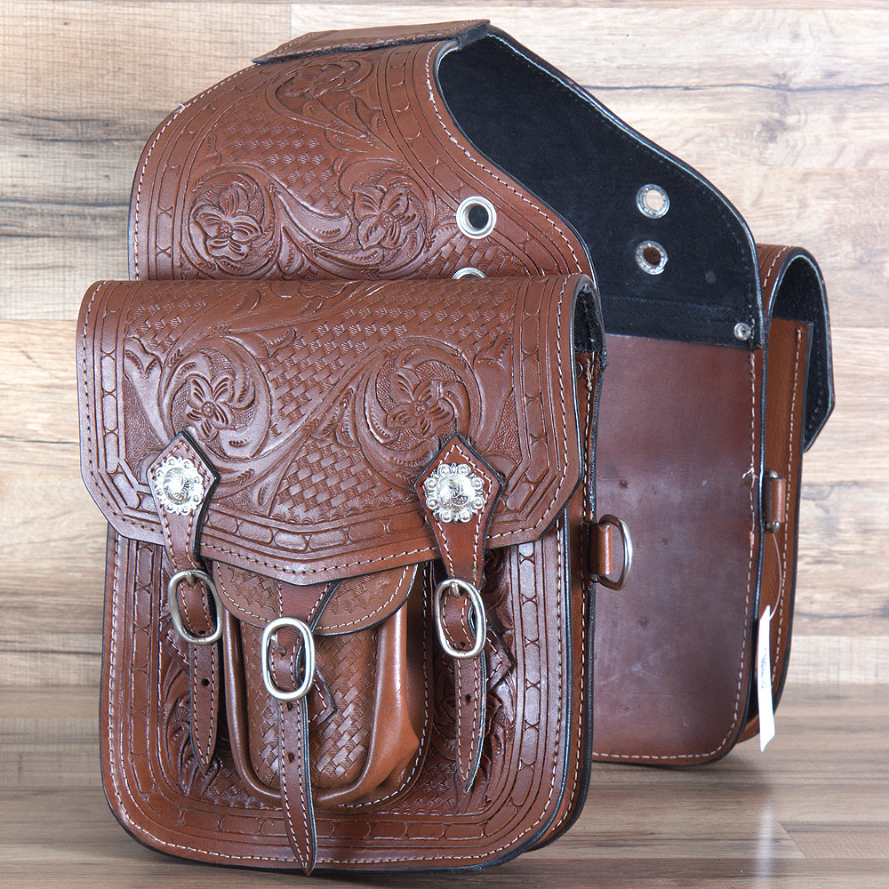 Czd01 Western Fl Hand Tool Leather Cowboy Trail Ride Horse Picture 1 Of 7