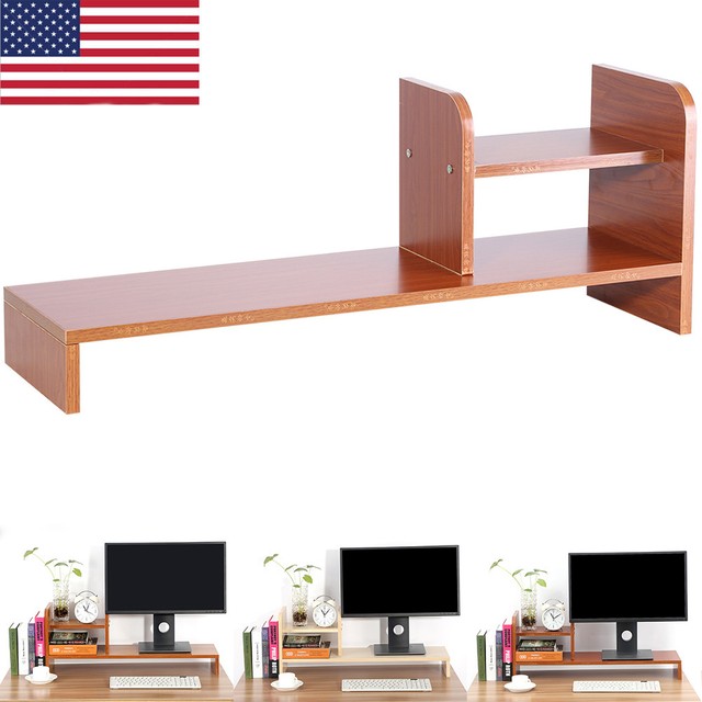 Wood Computer Monitor Riser Tv Stand Desk Storage Shelf Table Laptop Wood Computer Monitor Riser Tv Stand Desk Storage Shelf Table Laptop Home Office