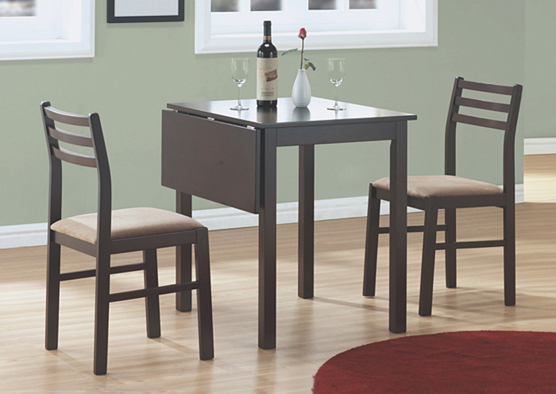 Monarch Specialties Cappuccino 3pcs Solid-top Drop Leaf Dining Set ... Monarch Specialties Cappuccino 3pcs Solid-top Drop Leaf Dining Set ...