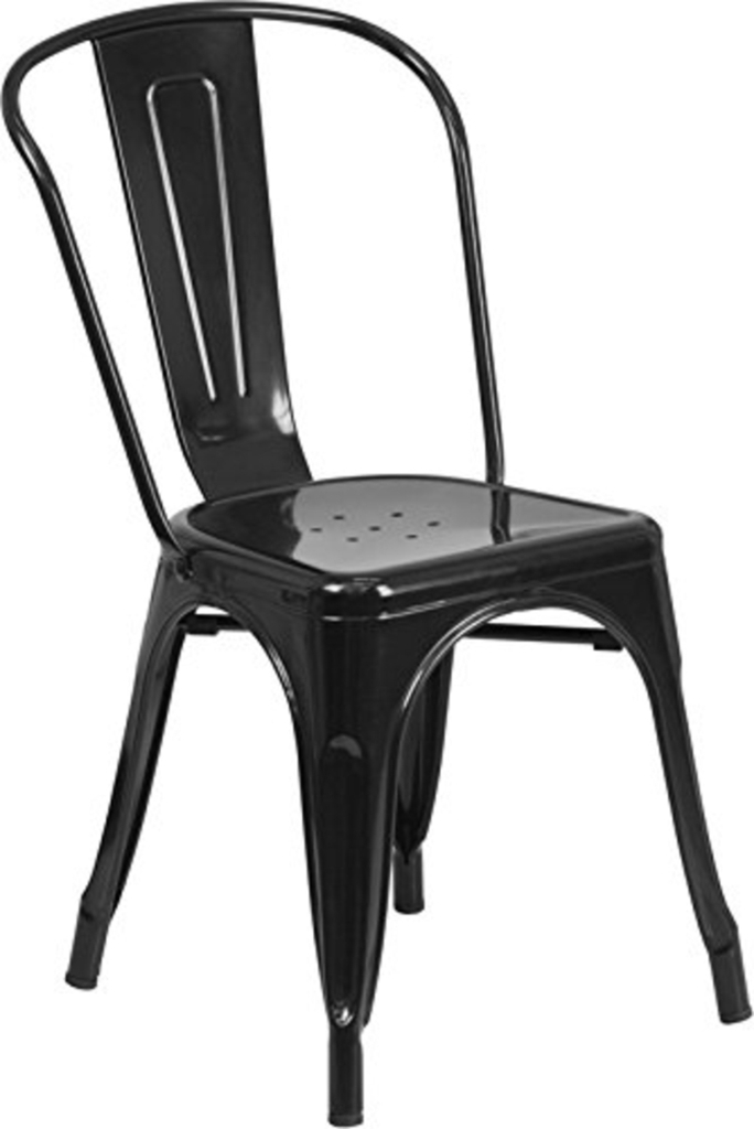 Black Metal Indoor Outdoor Stackable Chair By Flash Furniture Picture 1 Of