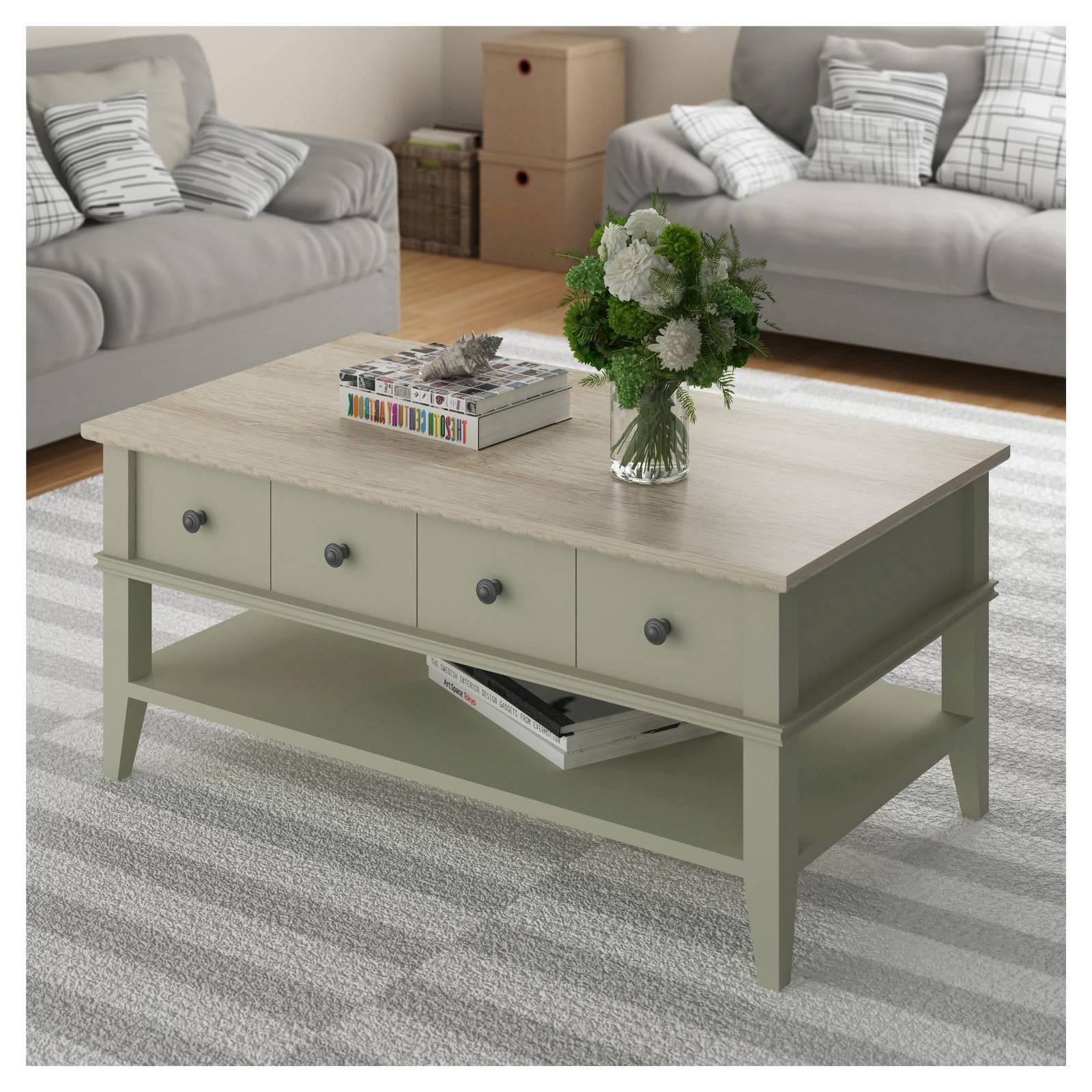 Coffee Table Beach Sand And Laa Oak Ameriwood Brand New T