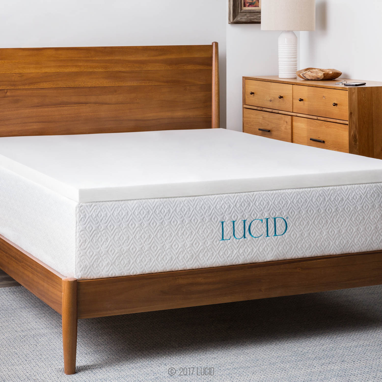 Lucid 2 Inch Foam Mattress Topper Size Full Xl Lu20fx20rt Ebay Picture 1 Of 10
