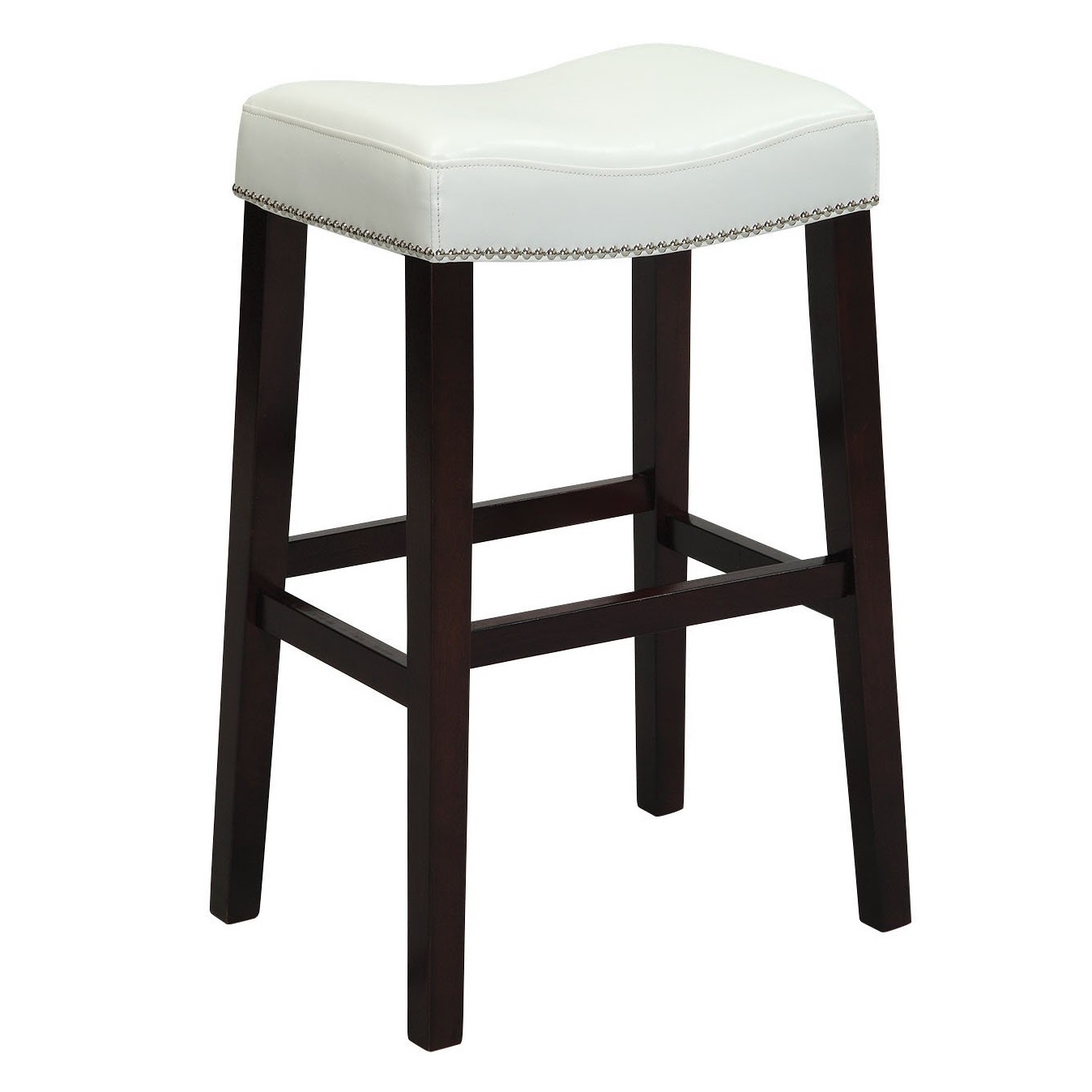Openbox Acme Lewis Counter Height Stool Set Of 2 White Pu And Picture 1 Of