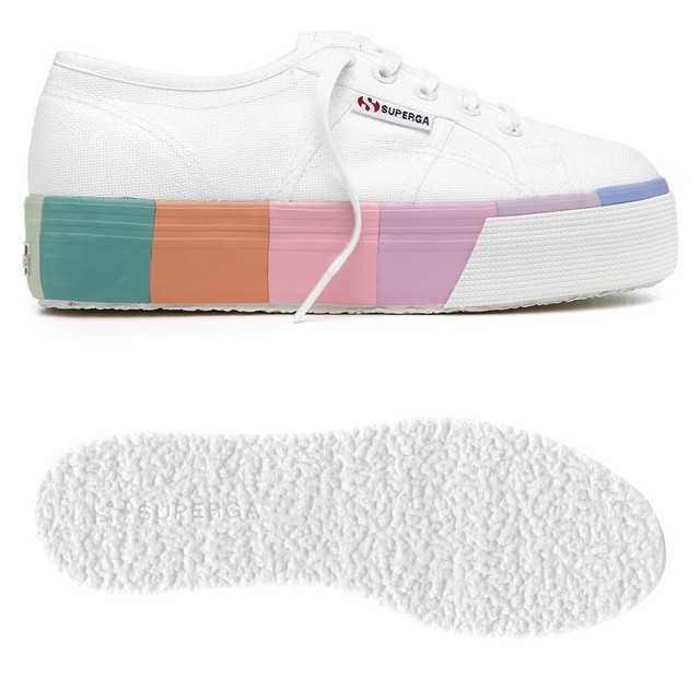 SUPERGA 2790 Scarpe DONNA tela zeppa 4cm multicolor Fashion BIANCO Negozio A22ev SUPERGA 2790 Scarpe DONNA tela zeppa 4cm multicolor Fashion BIANCO Negozio A22ev