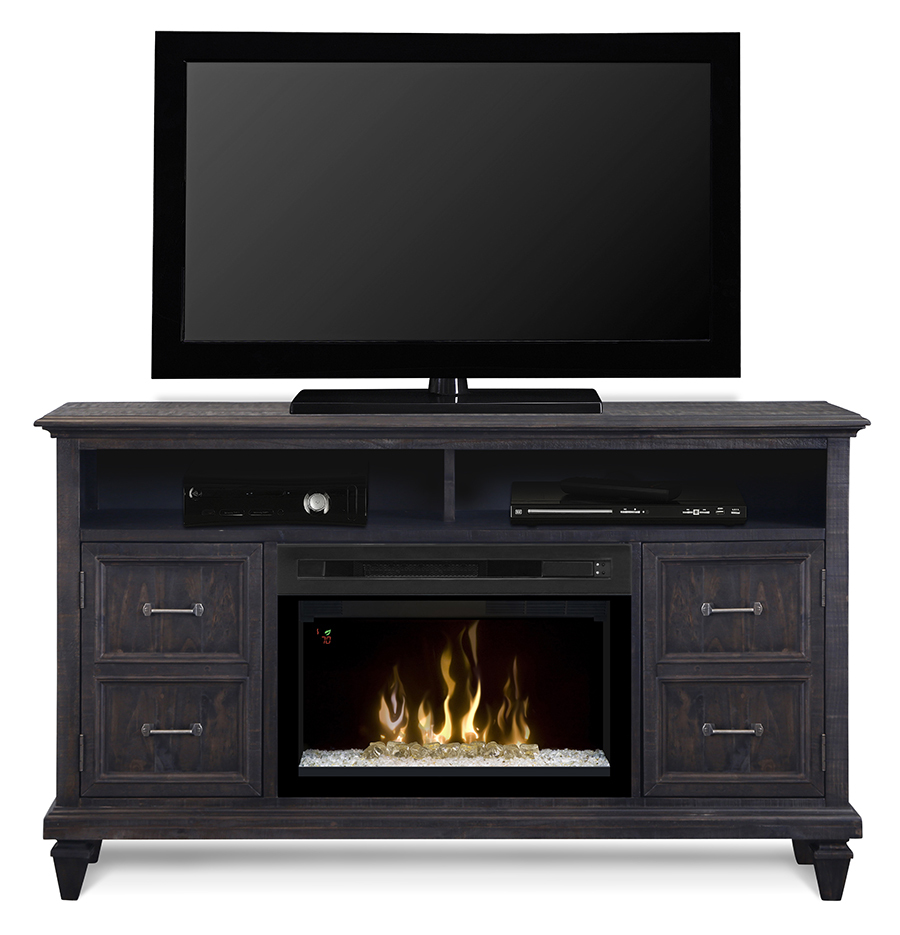 Dimplex Solomon Electric Fireplace Tv Stand With Acrylic In Gray Picture 1 Of 7