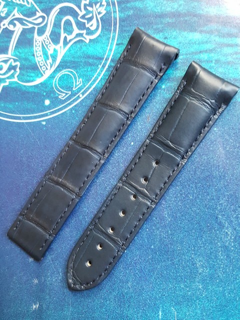 OMEGA Genuine 20mm Blue 98000467 Alligator Seamaster Aqua Terra Deployment Strap | eBay