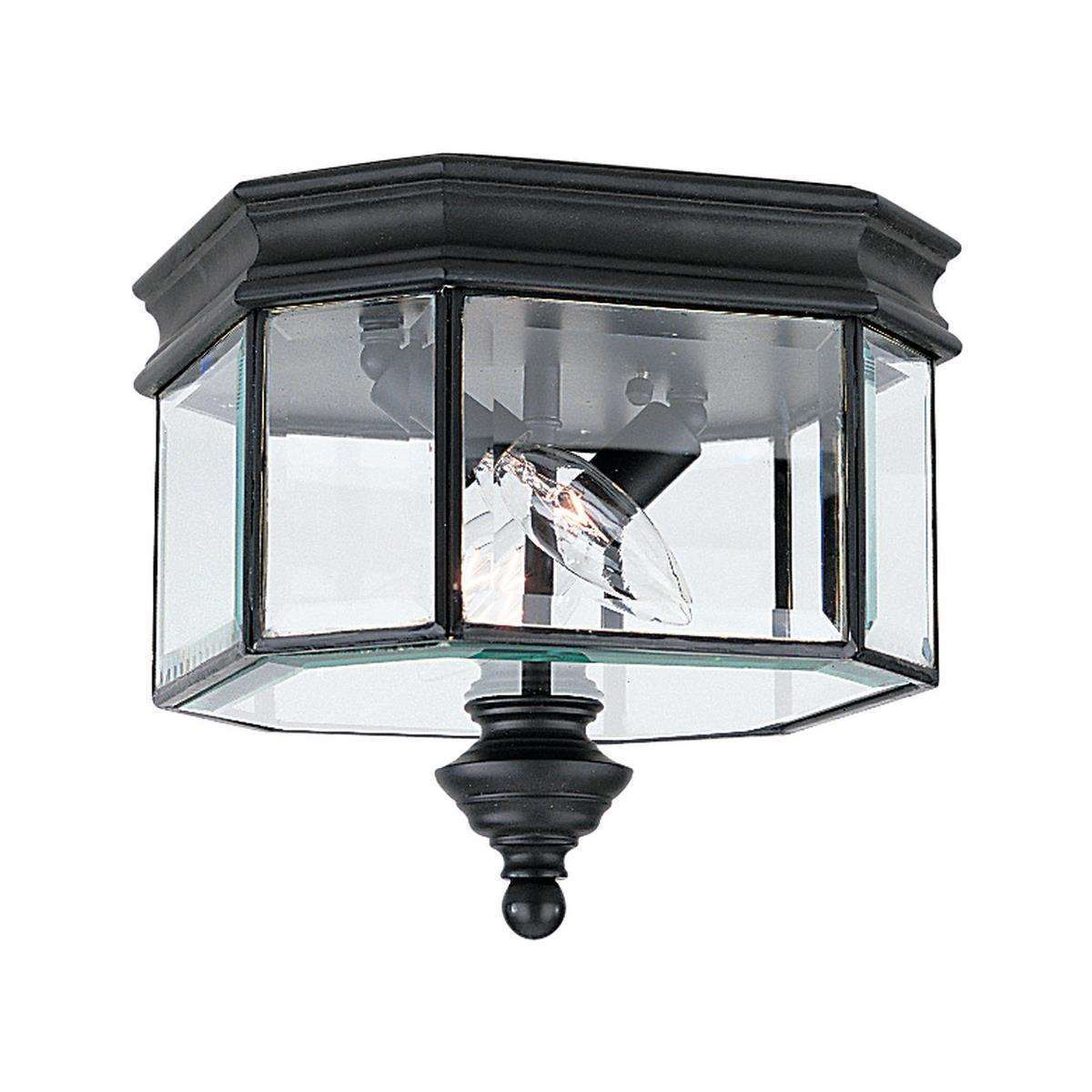 Sea Gull Lighting S8834 Black Hill Gate 2 Light Outdoor Flush Mount Picture 1 Of