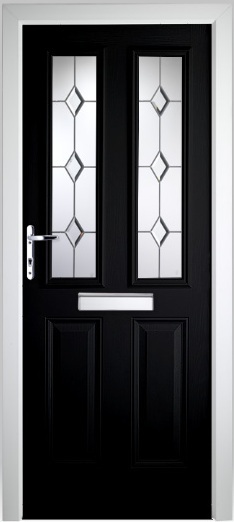 ATT Composite London Glazed Front Door Set Black 2085mm X 920mm Left ... ATT Composite London Glazed Front Door Set Black 2085mm X 920mm Left ...