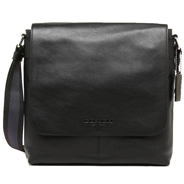 Coach Mens F72108 Black Leather Shoulder Messenger Crossbody Bag | eBay