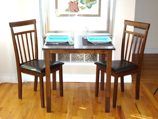 3 Pc Dining Room Dinette Kitchen Set Square Table And 2 Warm Chairs 3 Pc Dining Room Dinette Kitchen Set Square Table And 2 Warm Chairs Dark Walnut