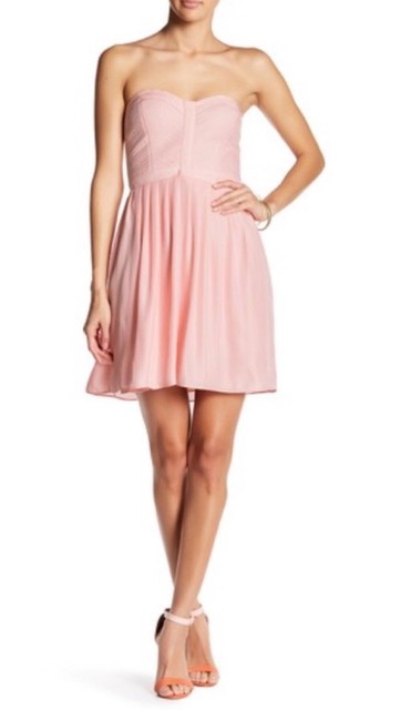 Parker Lily Dress Medium Blush Pink Strapless Sweetheart Neckline 29 99