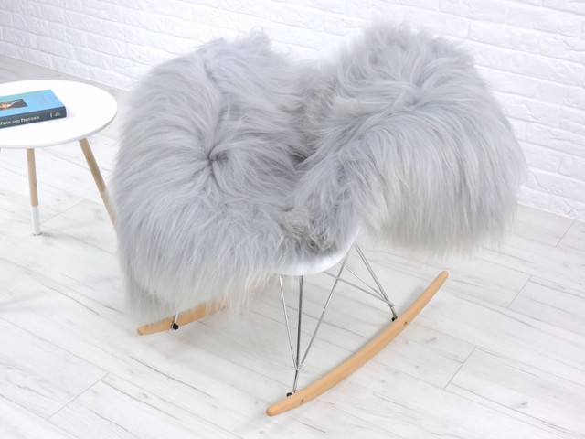 Icelandic Sheepskin Rug Single Silver Grey Colour Dyed 550 Amazing Icelandic Sheepskin Rug Single Silver Light Grey Colour Dyed 550