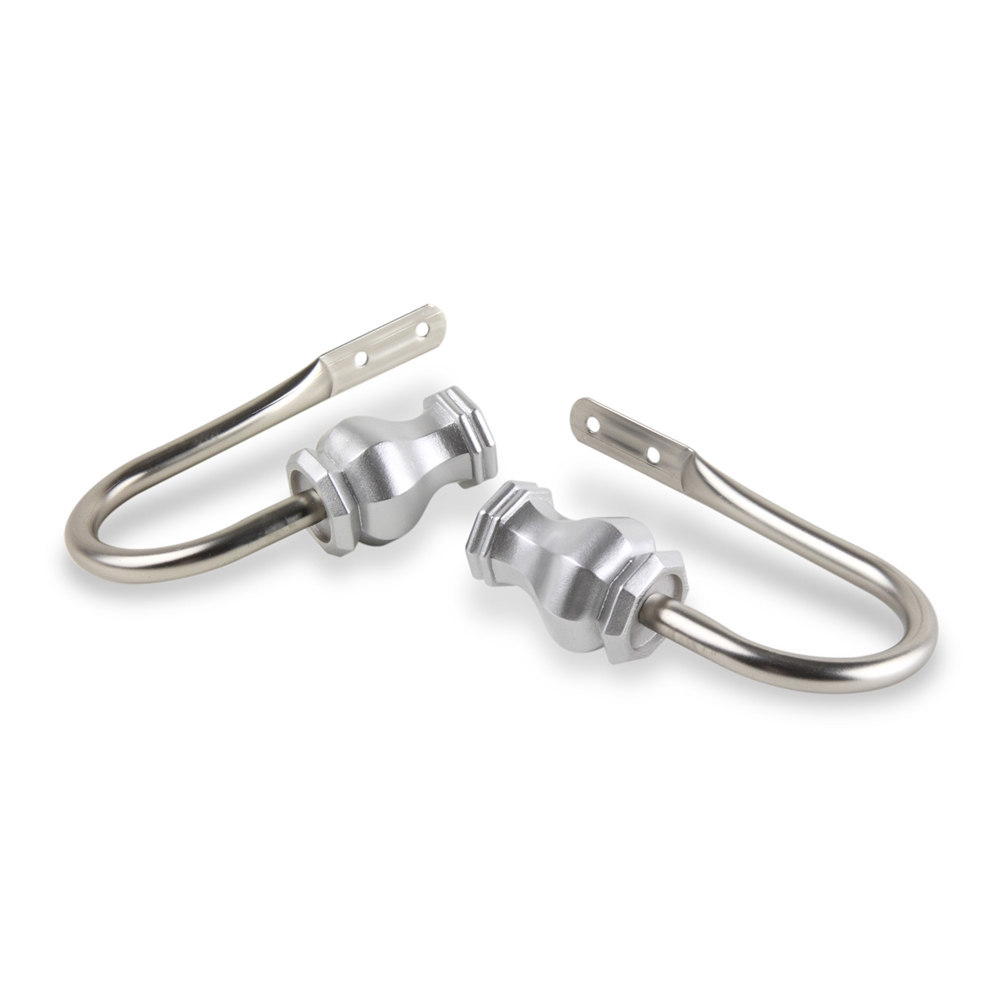 Rod Desyne Emelia Satin Nickel Curtain Holdback Pair Picture 1 Of
