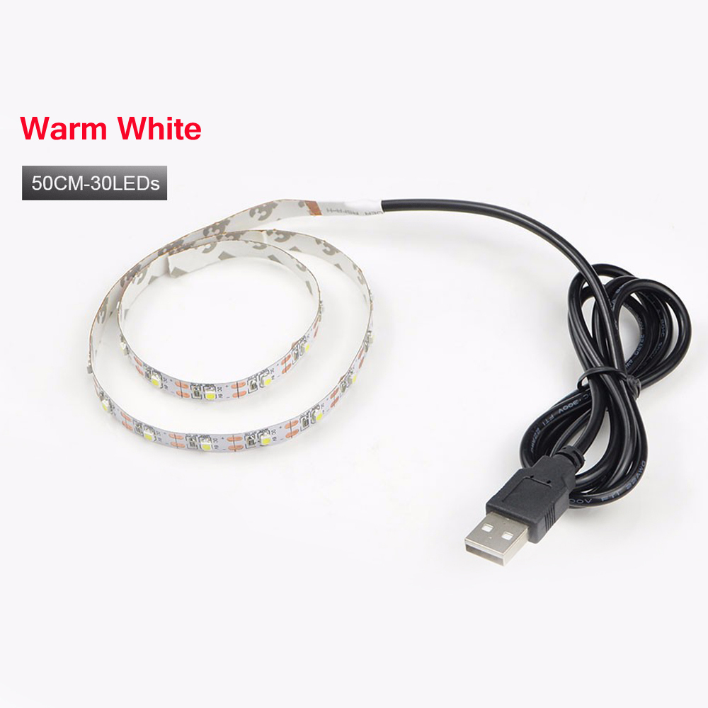 Dc 5v Usb Led Strip Light 3528 Chip White Warm Rgb Lamp For Tv Picture 9 Of