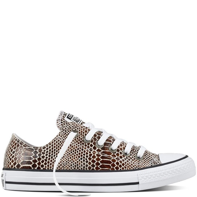 Converse Chuck Taylor All Star Snake Ox Brown In Pelle Trainers Converse Chuck Taylor All Star Snake Ox Brown In Pelle Trainers