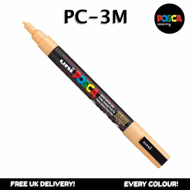POSCA Pc-3m Fine Paint Marker Art Pen Fabric Glass Metal Stone ... POSCA Pc-3m Fine Paint Marker Art Pen Fabric Glass Metal Stone ...