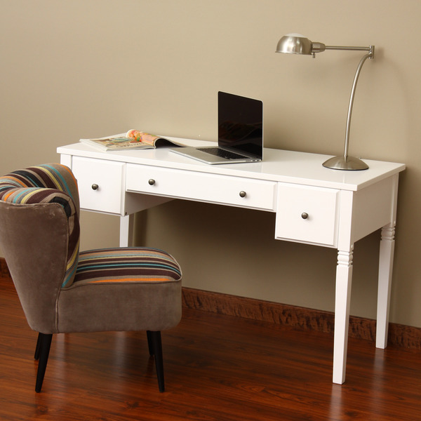 Cami Contemporary White Wood Finish 3 Drawer Home Office Furniture Picture 1 Of